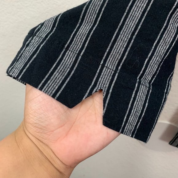 Brandy Melville High Rise Striped Tilden Pants Slim Straight Ankle Crop - Picture 5 of 11